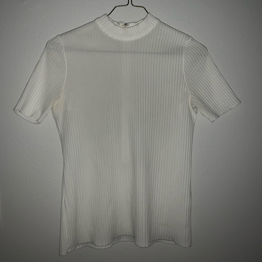 White vintage ribbed turtleneck